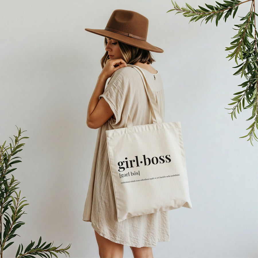 girl·boss s definicí – elegantní taška pro ambiciózní ženy