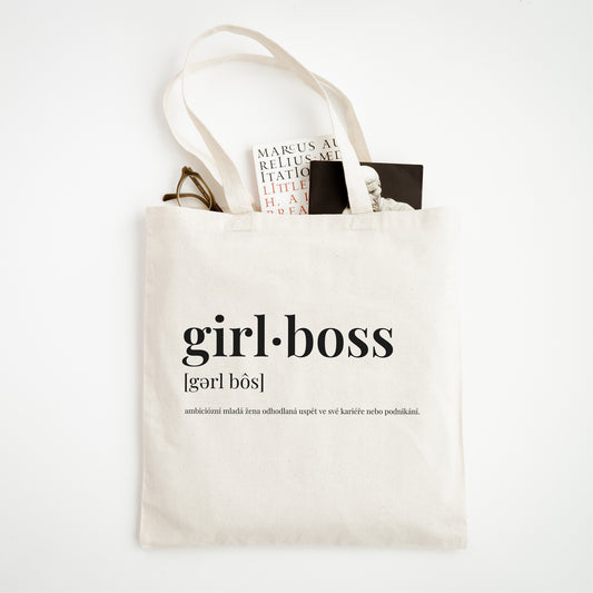 girl·boss s definicí – elegantní taška pro ambiciózní ženy