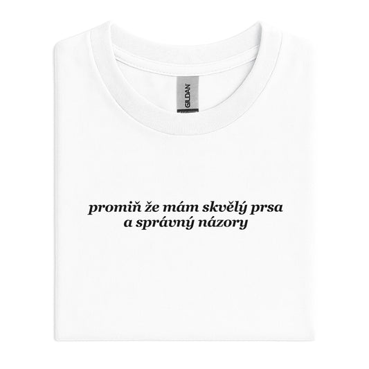 Promiň, že mám skvělý prsa a správný názory